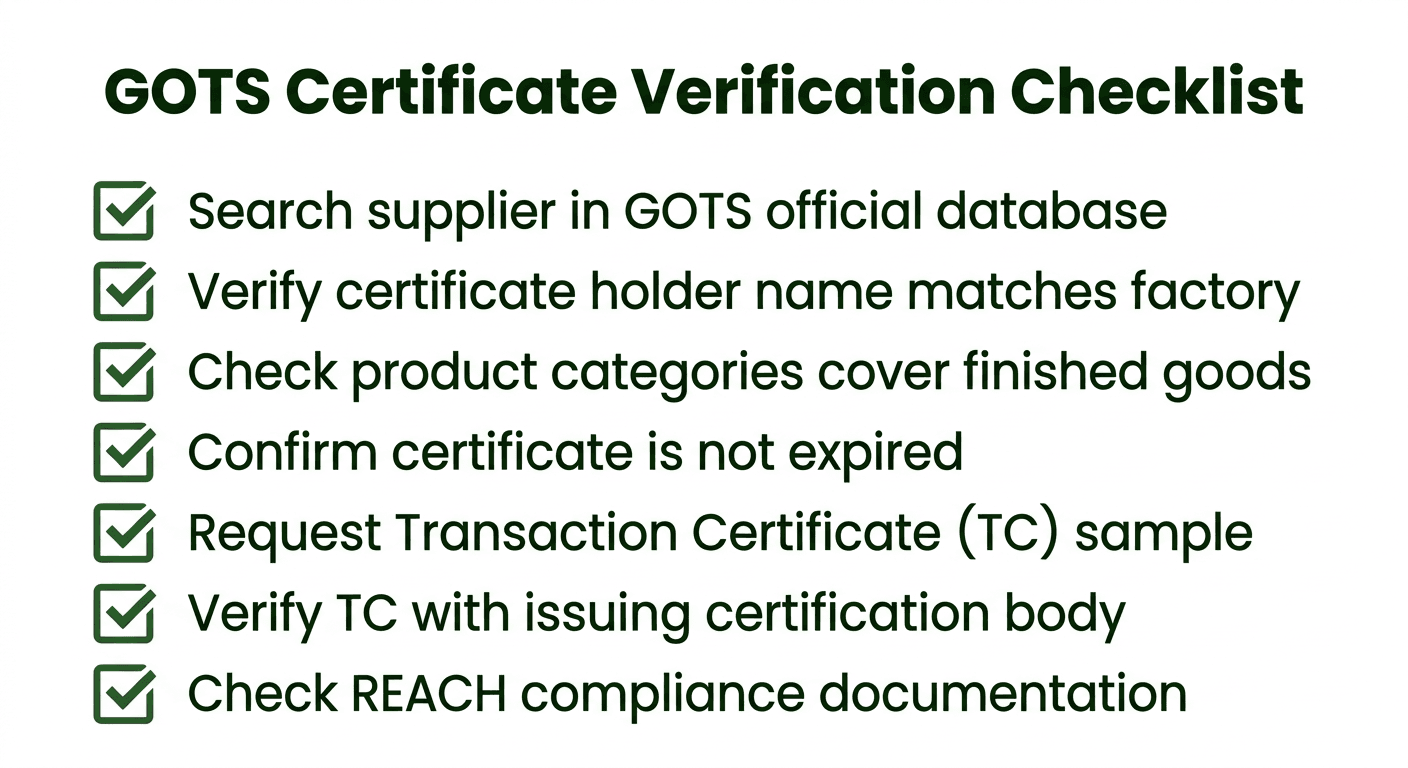 GOTS certificate verification checklist